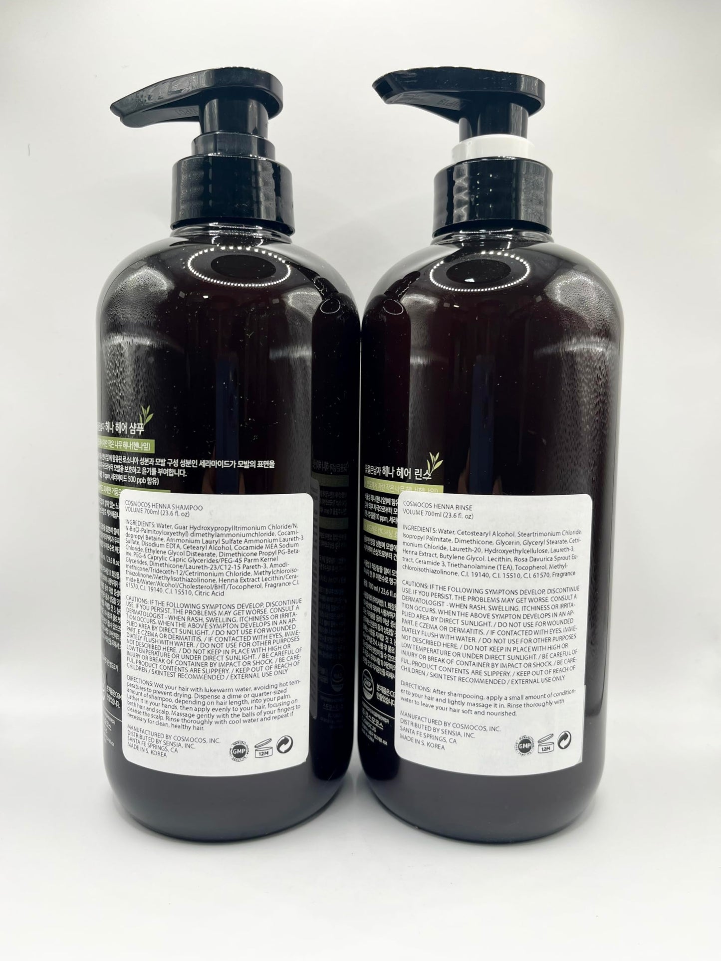 COSMOCOS Henna Hair Shampoo 700ml + Rinse 700ml – Strengthening & Nourishing Hair Care