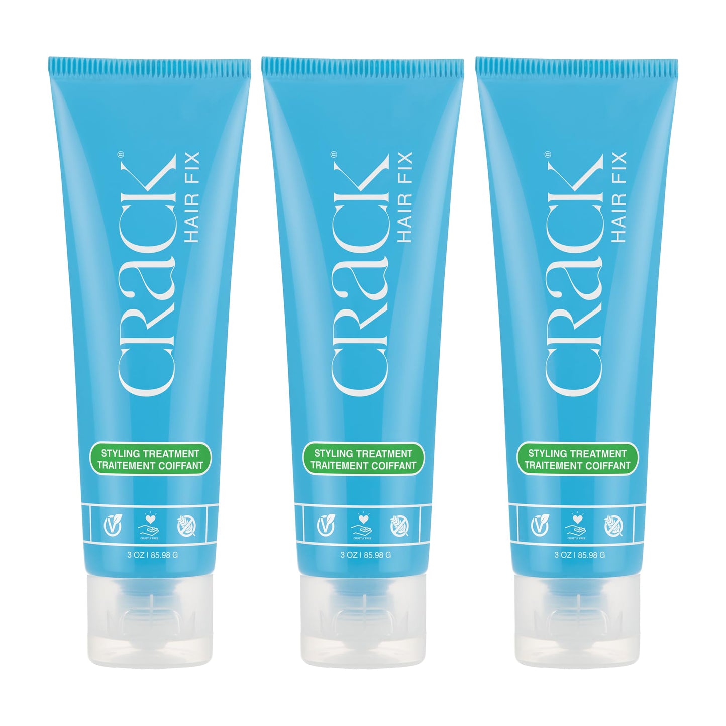 Crack Hair Fix Styling Cream – Multi-Task Leave-In, Frizz & Heat Protection (Pack of 3)