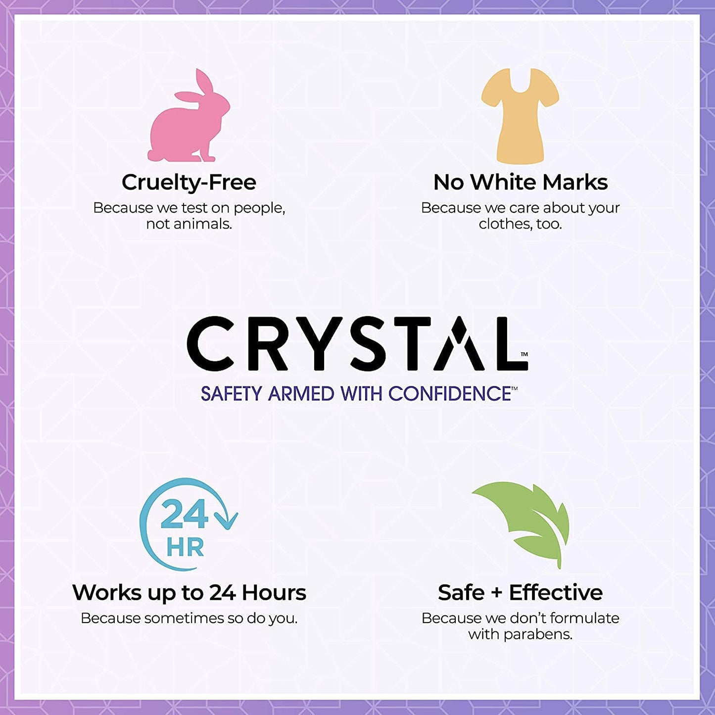 Crystal Essence Mineral Deodorant Roll-On – Lavender & White Tea, Pack of 5