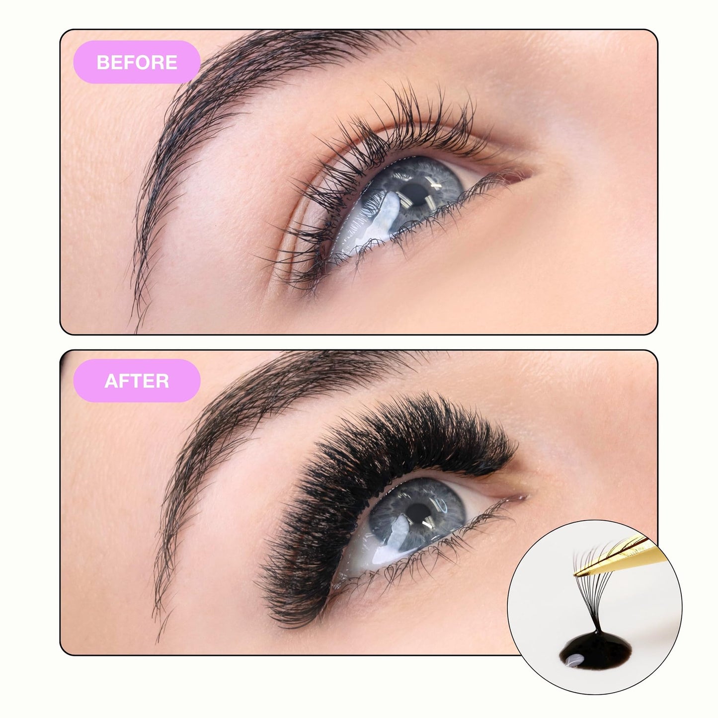 Curacoro Professional Eyelashes Glue - Extra Strong Adhesive for Salon Use, Clear & Black, Multiple Drying Times (0.5-3 Sec), 0.17 fl.oz / 5ml, 7-8 Week Retention - for Trained Lash Technicians Only