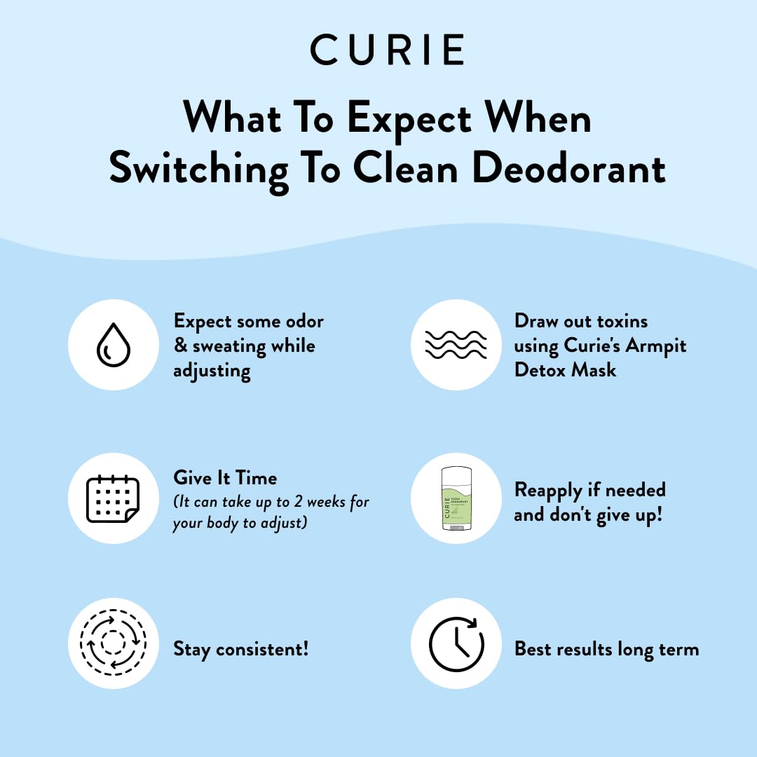 Curie Natural Deodorant for Women – White Tea – Aluminum-Free, Vegan, Paraben-Free (3-pack)