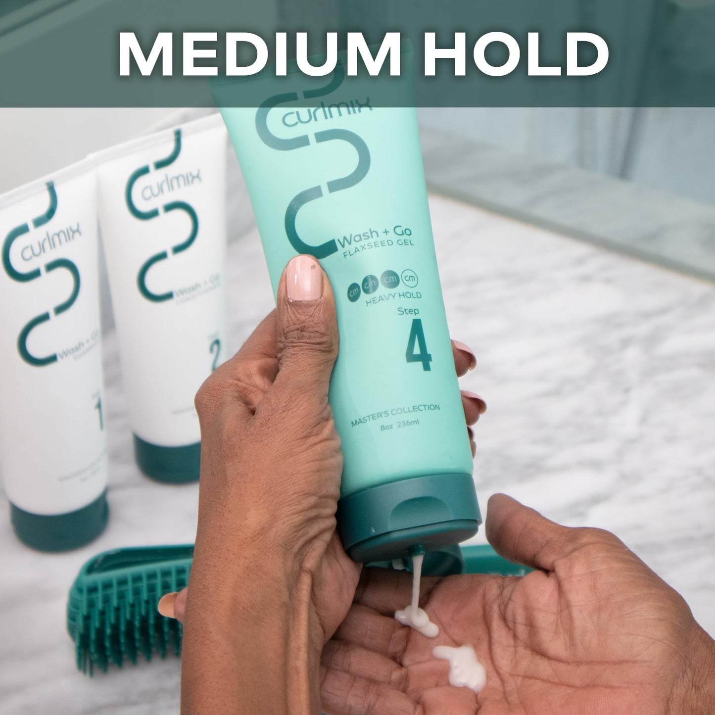 CurlMix Flaxseed Gel – Medium Hold for Defined, Elongated Curls | Wash + Go for Curly Hair