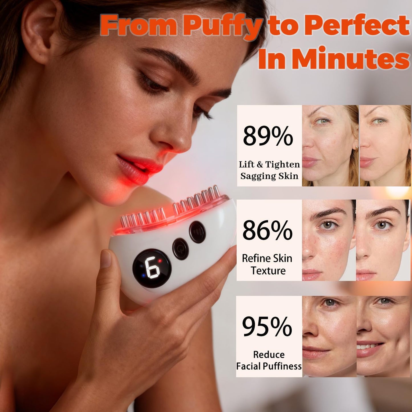 CXGTCI Electric Lymphatic Contour Face Brush – 9-Level Heat, Massage & Vibration