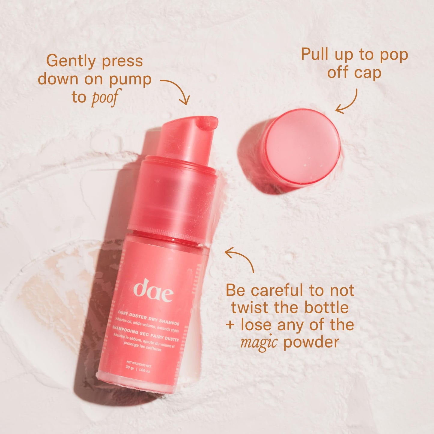 DAE Fairy Duster Dry Shampoo Powder – Non-Aerosol, Talc-Free, Absorbs Oil & Refreshes Roots