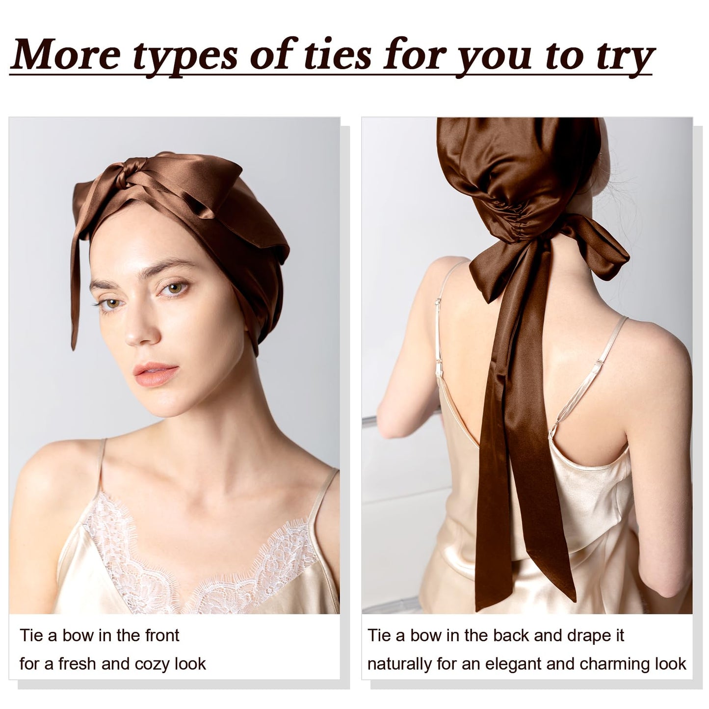 DAISYSILK 100% Mulberry Silk Bonnet for Sleeping – 22 Momme Grade-6A Hair Wrap