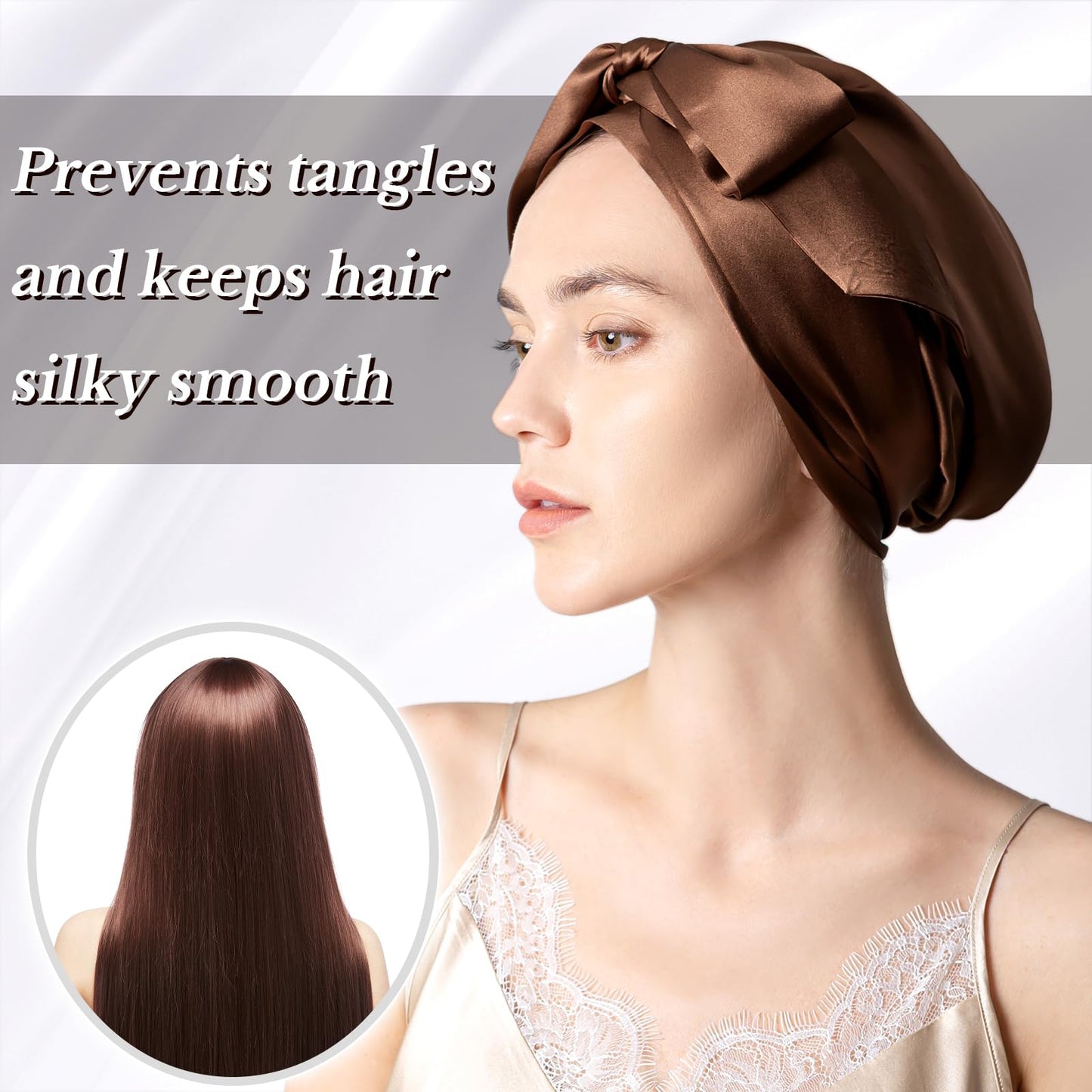 DAISYSILK 100% Mulberry Silk Bonnet for Sleeping – 22 Momme Grade-6A Hair Wrap