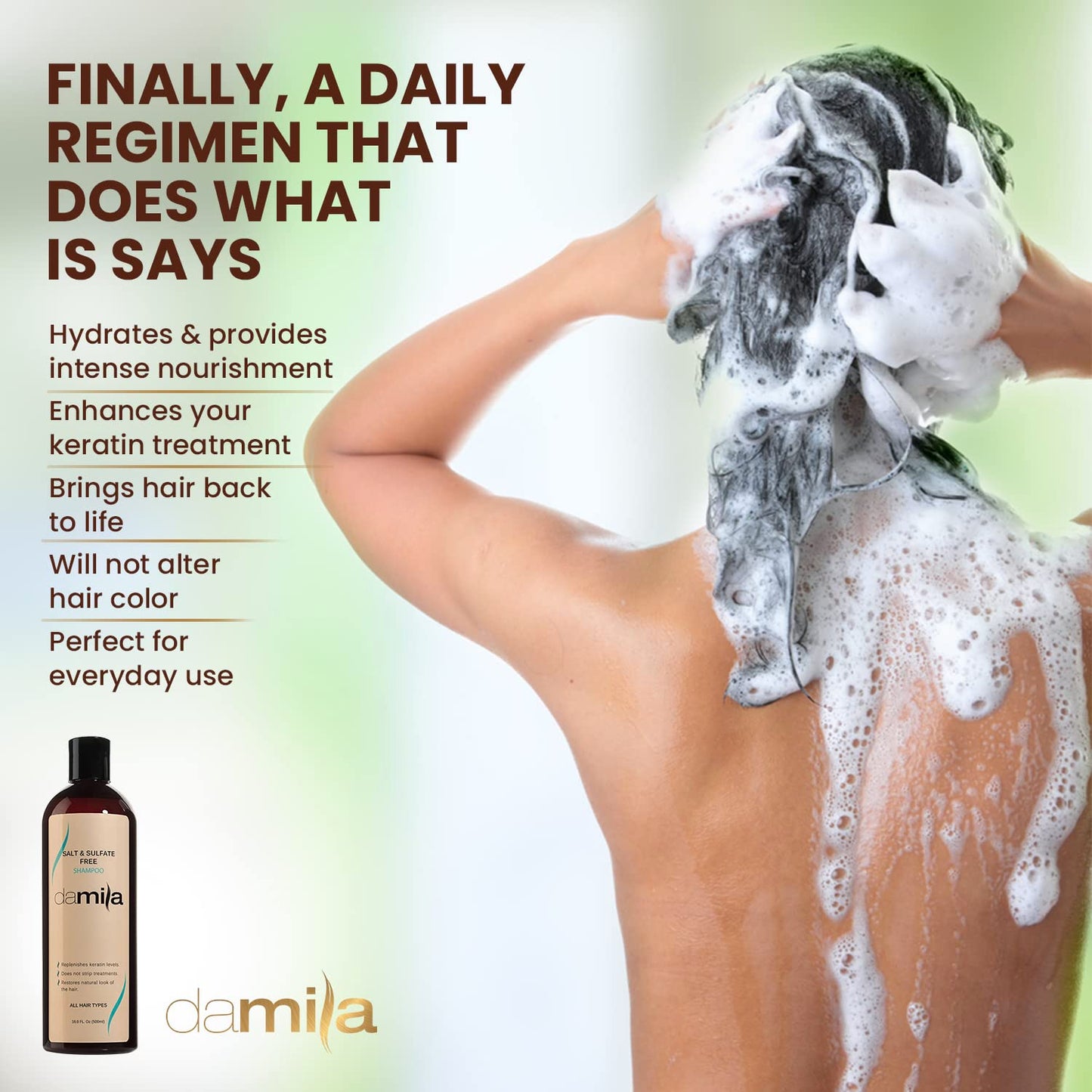 damila Salt & Sulfate Free Shampoo for Keratin & Color-Treated Hair - 16.9 fl oz