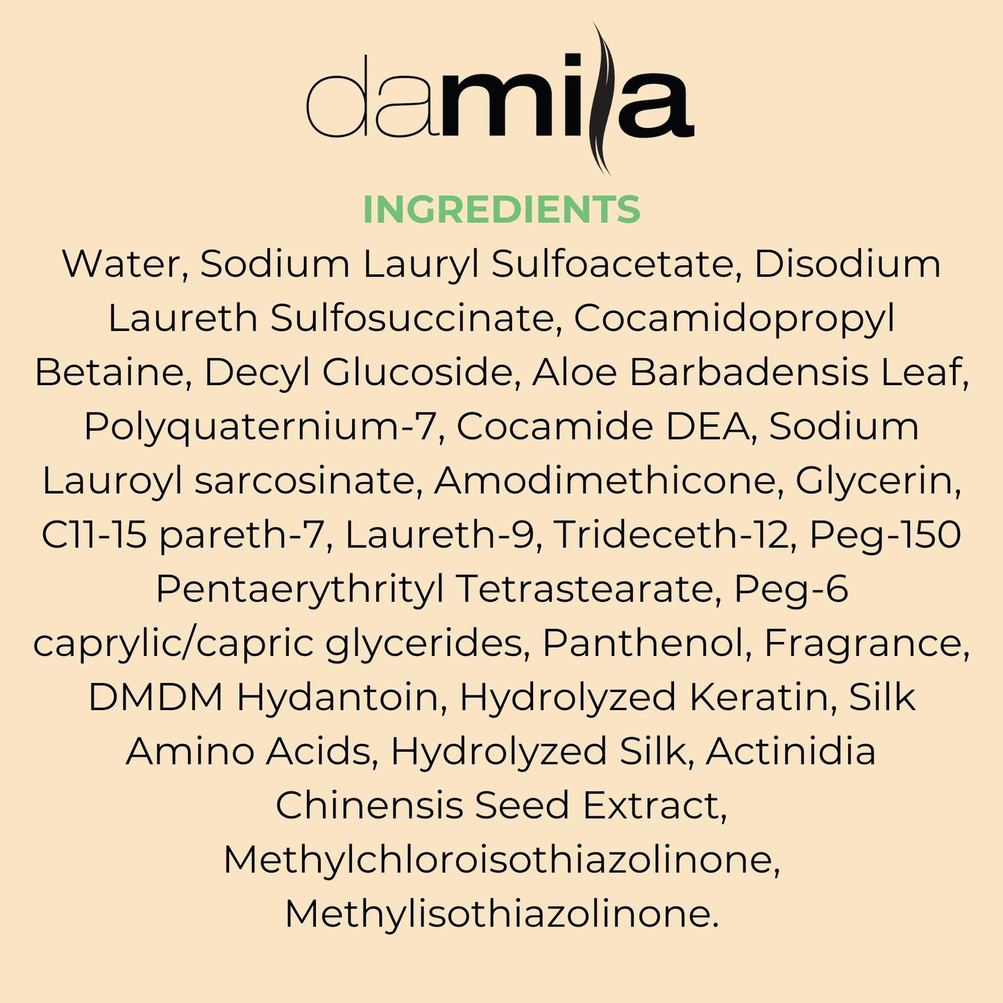 damila Salt & Sulfate Free Shampoo for Keratin & Color-Treated Hair – 33.8 fl oz