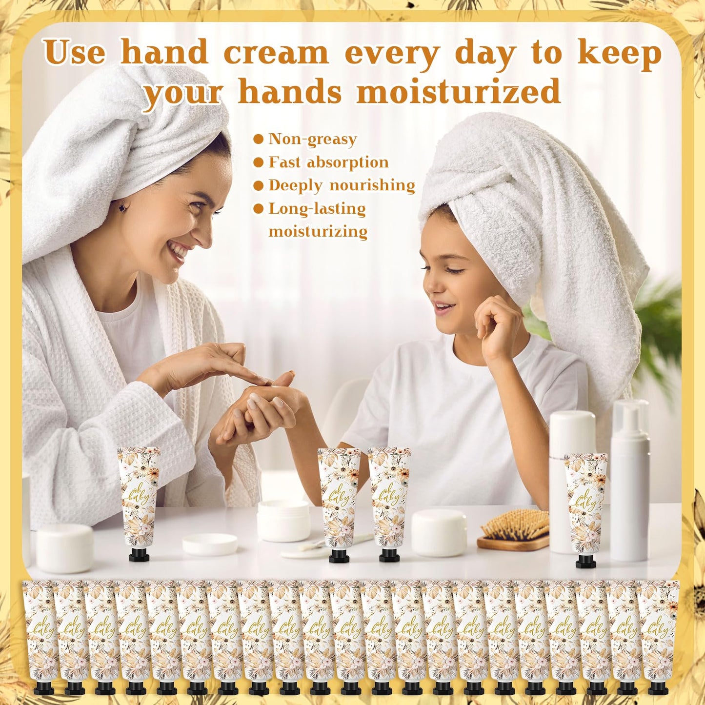 Dansib 48-Set Baby Shower Hand Cream Gift Set | Boho Guest Favors, 30ml Travel Size