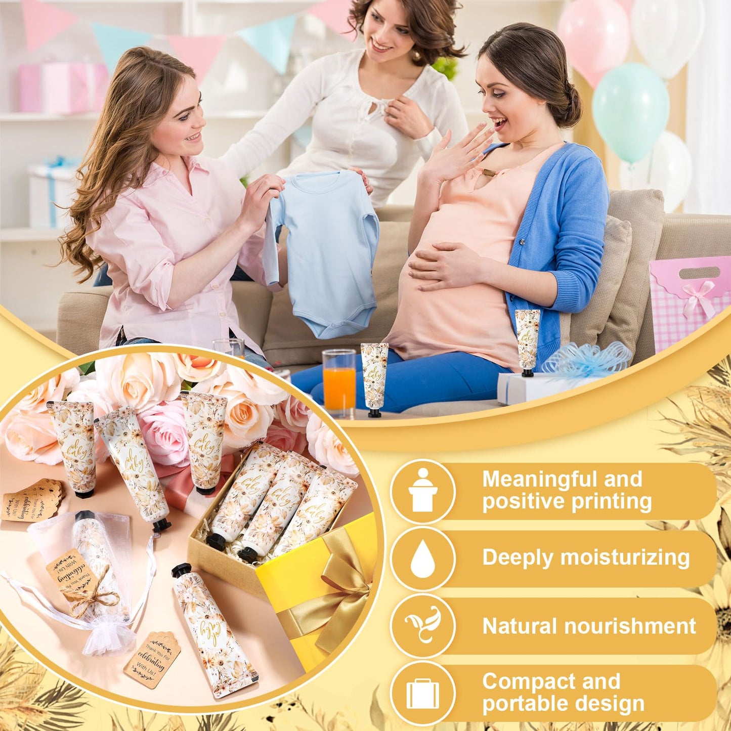 Dansib 48-Set Baby Shower Hand Cream Gift Set | Boho Guest Favors, 30ml Travel Size
