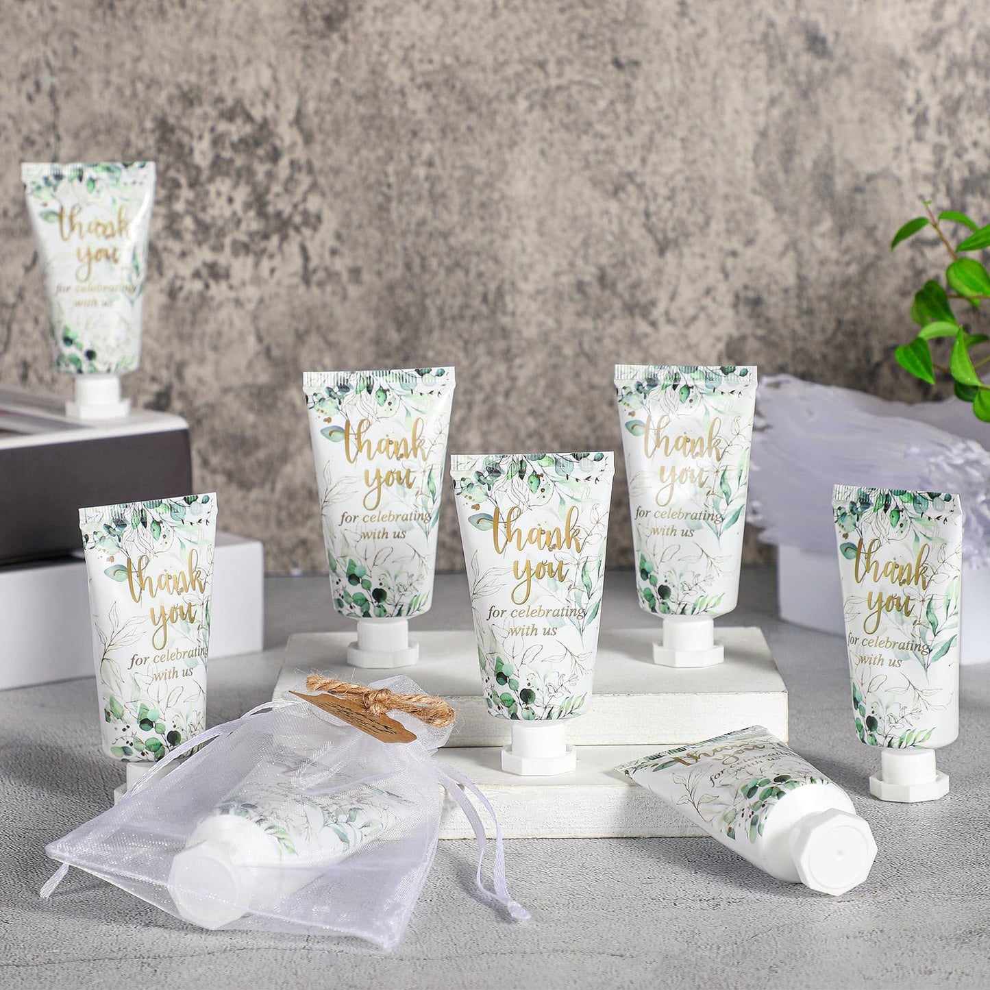 Dansib 48-Set Baby Shower Hand Cream Gift – Eucalyptus Leaves Design