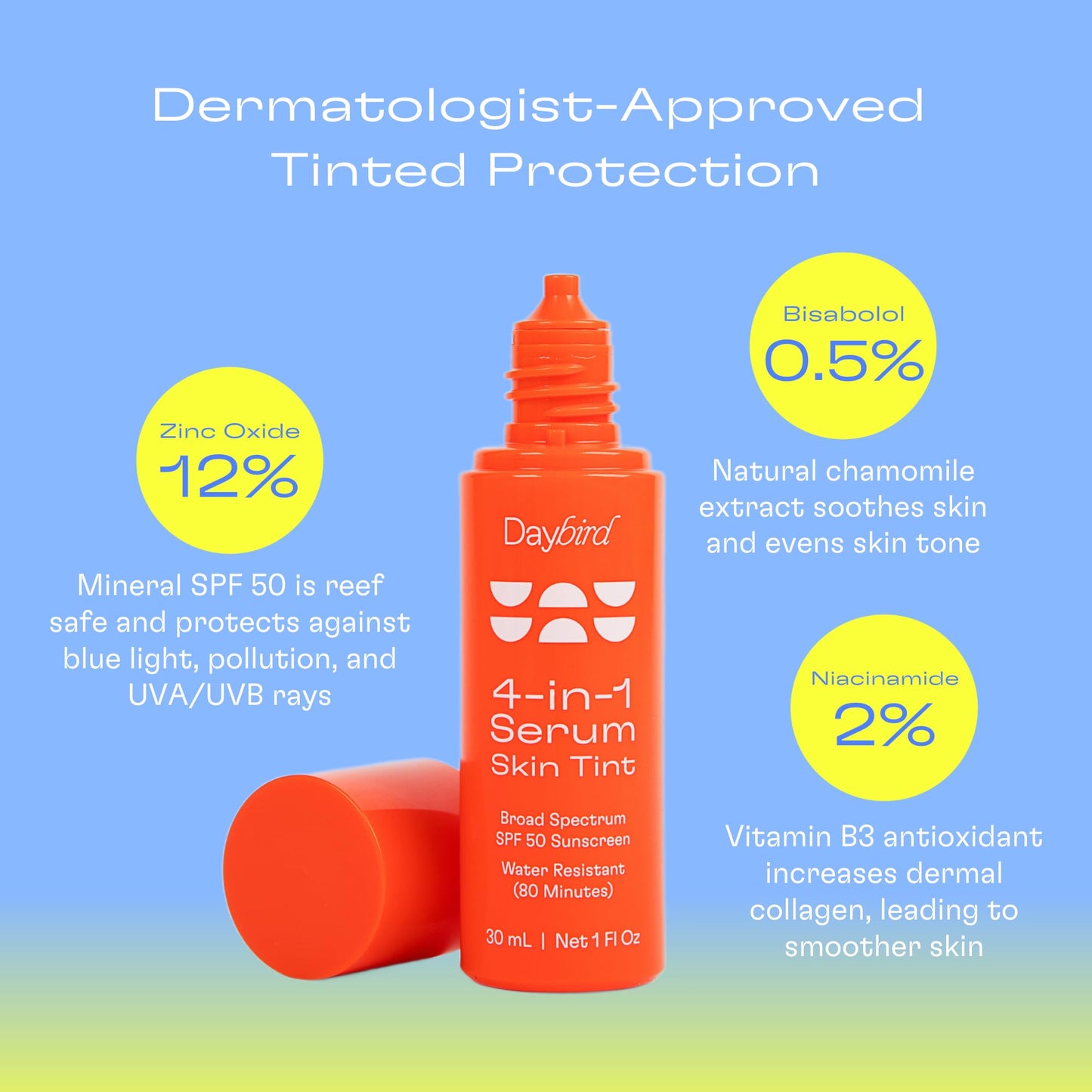Daybird 4-in-1 Tinted Serum SPF 50+ with Niacinamide