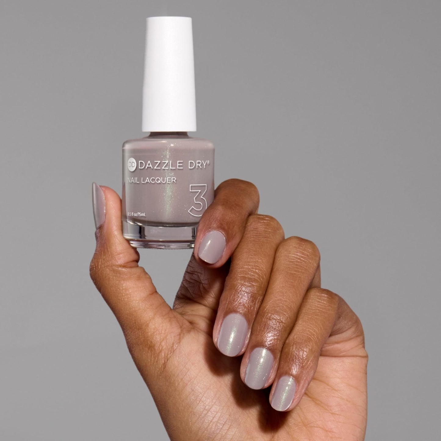 Dazzle Dry Nail Lacquer Step 3 Lets Glow – Semi-Sheer Purple Taupe with Green Shimmer (0.5 fl oz)