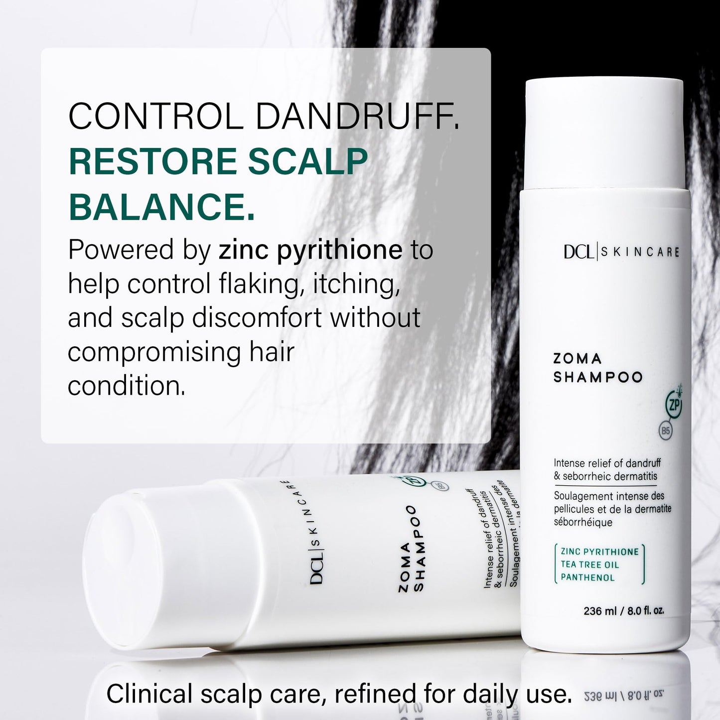 DCL Zoma Dandruff Control Shampoo with Zinc Pyrithione – 8 fl oz