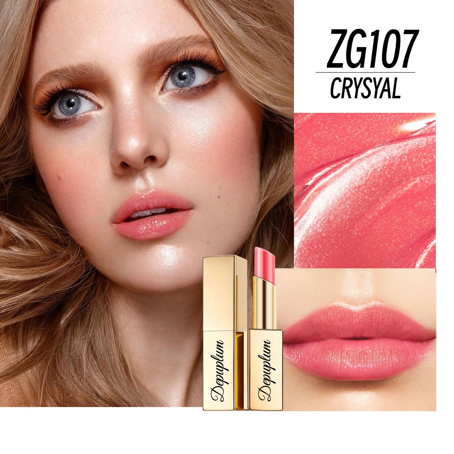 Depuplum Pink-Red-Brown Lipstick Set – Hydrating Shimmer Lip Tint (ZG107/108/117)