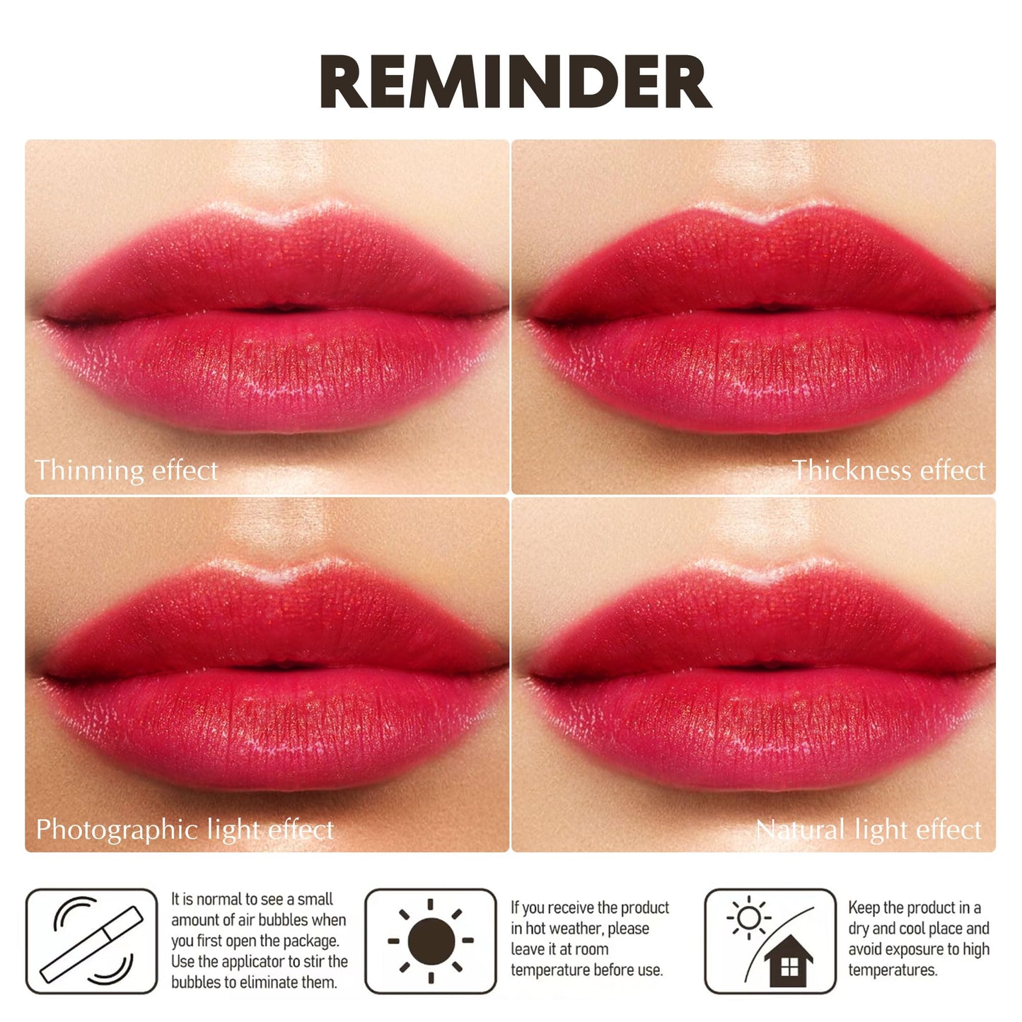 Depuplum Lipstick Set DM108/111/118 – Red, Brown & Nude Hydrating Shimmer Lip Gloss