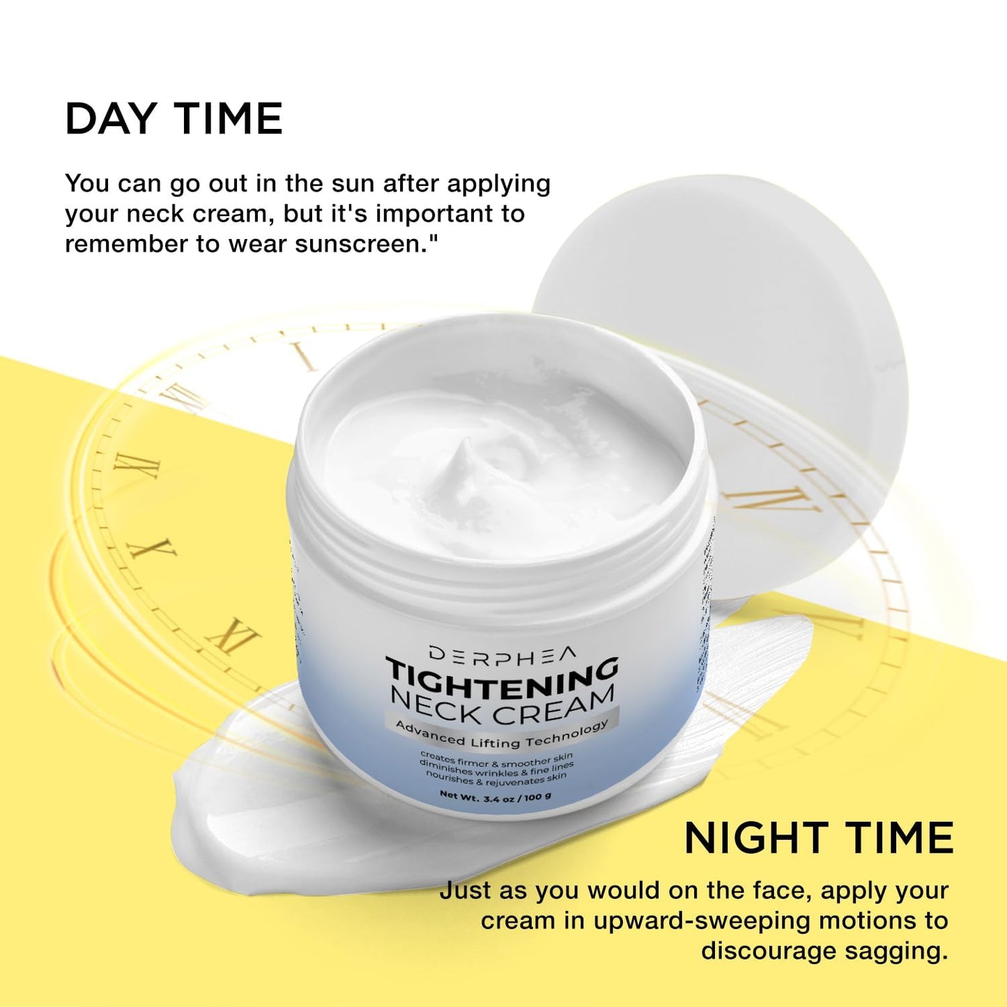 DERPHEA Neck Cream for Tightening & Firming – Advanced Neck Lift, 3.4 oz