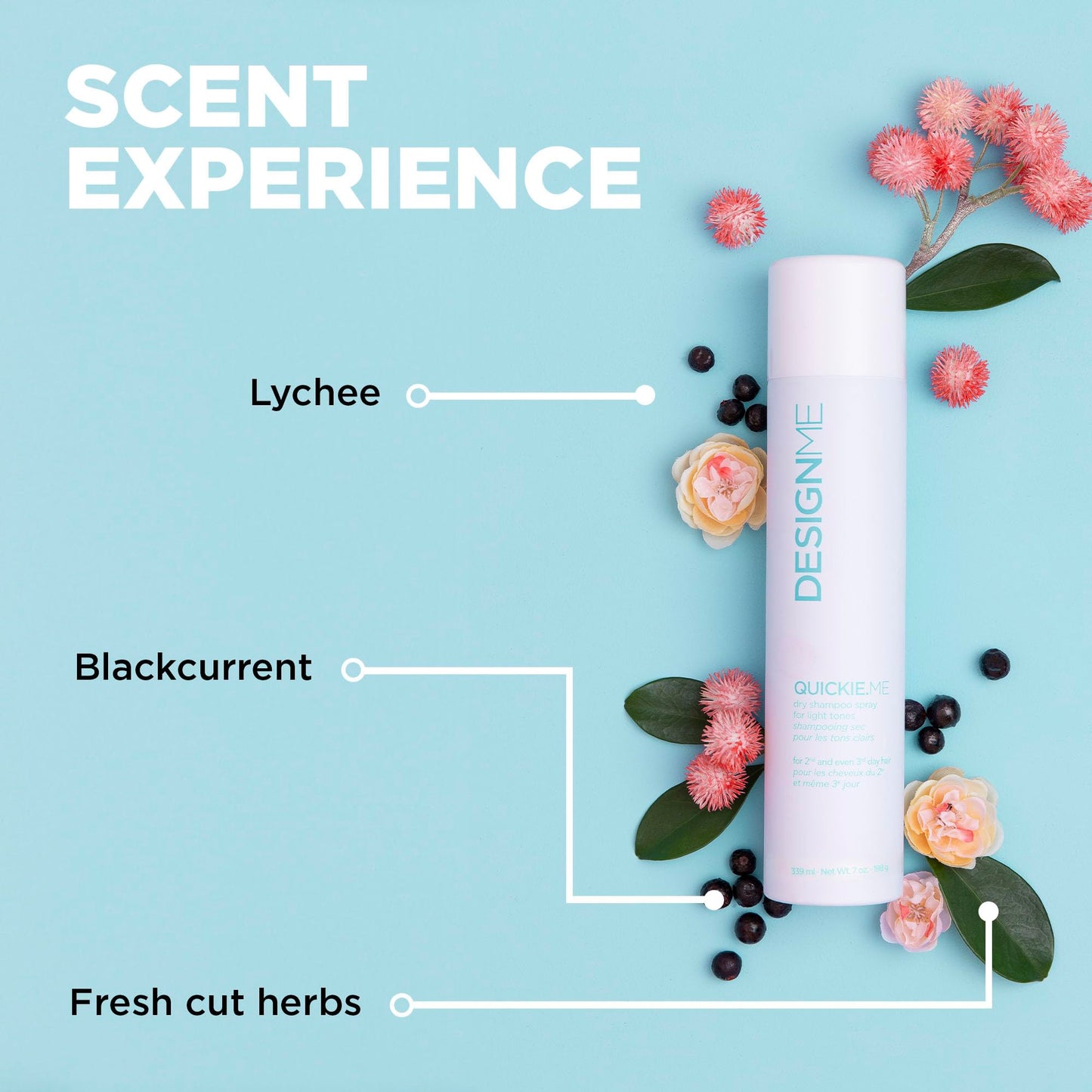 Design.Me QUICKIE.ME Dry Shampoo for Light Tones – Instant Refresh & Oil Absorption