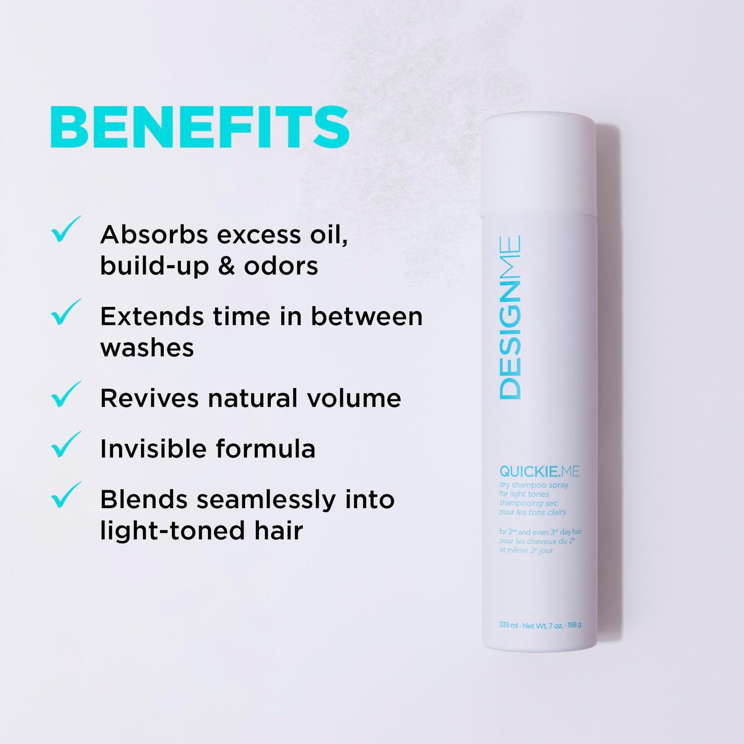 Design.Me QUICKIE.ME Dry Shampoo for Light Tones – Instant Refresh & Oil Absorption