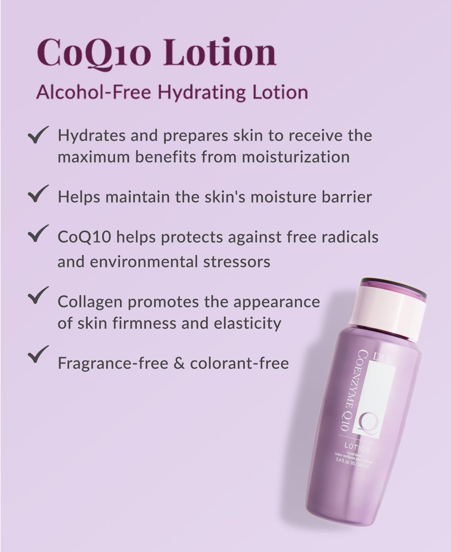DHC CoQ10 Lotion – Alcohol-Free Hydrating Lotion for All Skin Types | 5.4 fl oz