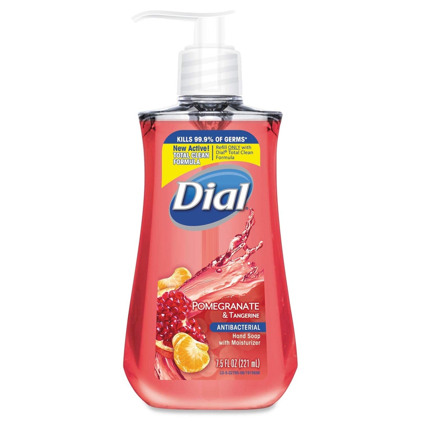 Dial Antimicrobial Liquid Soap – Pomegranate & Tangerine, 7.5 oz Pump Bottle, 12/Carton