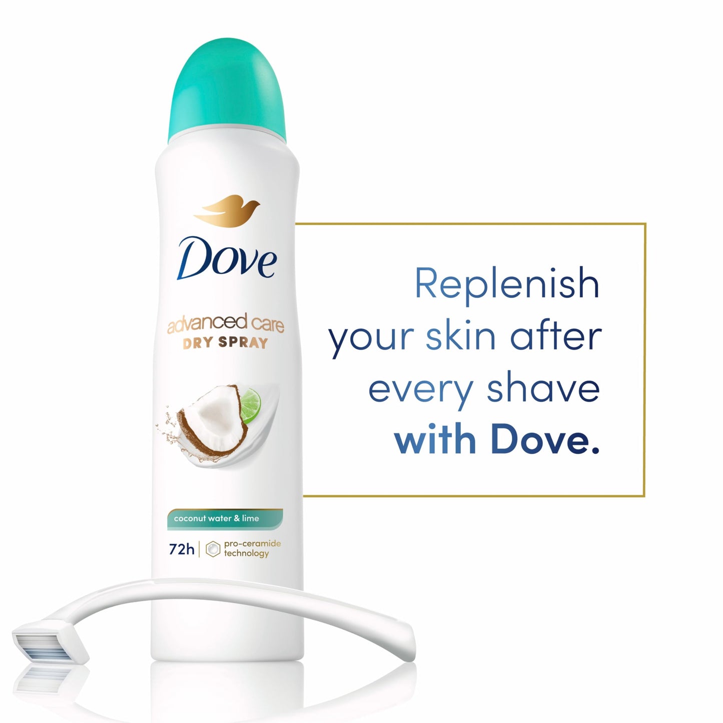 Dove Coconut Water & Lime Dry Spray Antiperspirant – Pro-Ceramide, 3.8 oz (3 ct)