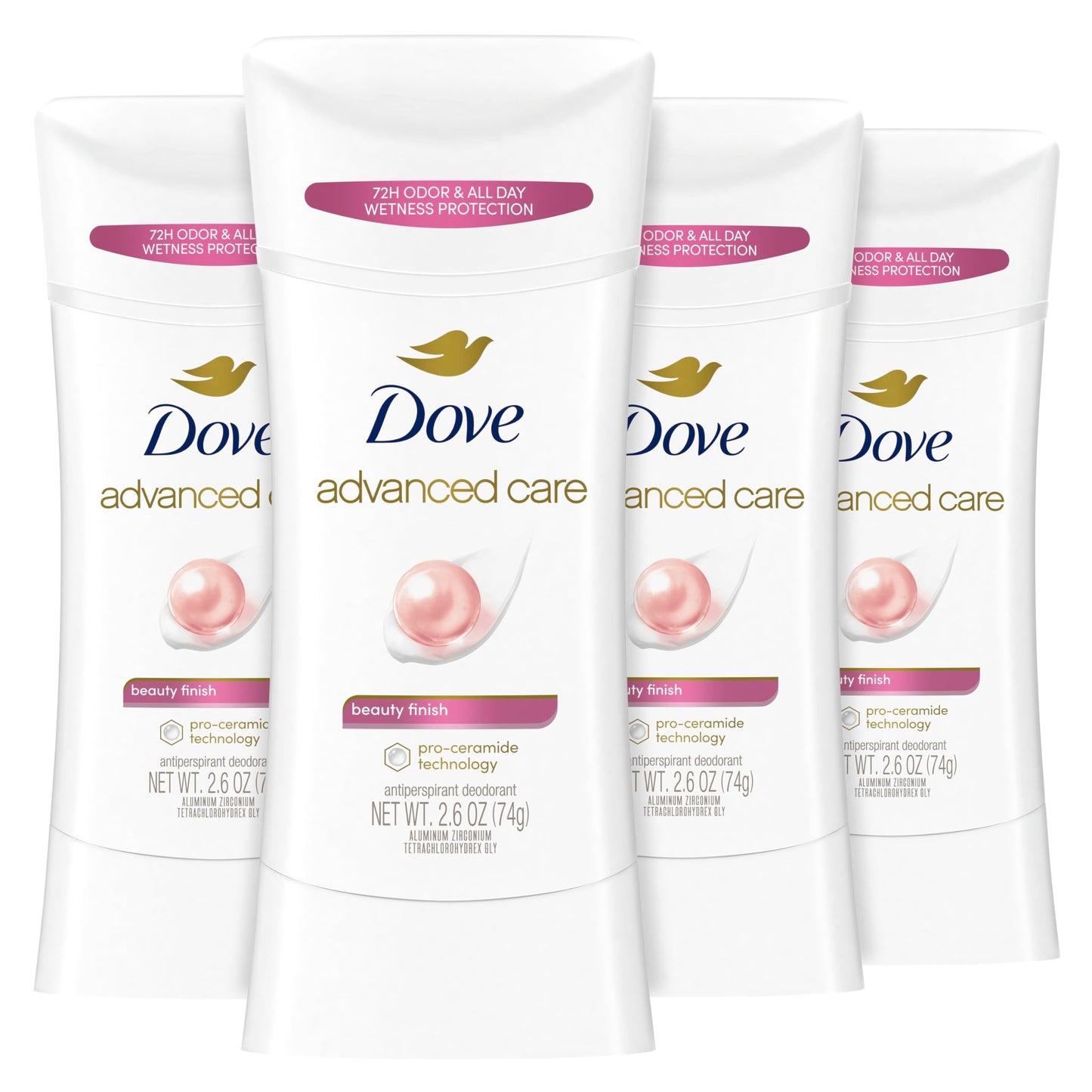 Dove Advanced Care Beauty Finish Antiperspirant Deodorant Stick – 4×2.6 oz