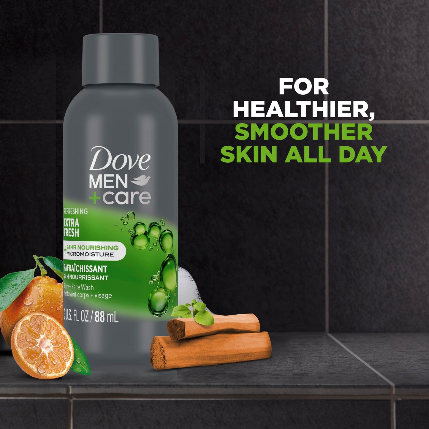 Dove Men+Care Dry Spray Antiperspirant 2-Pack + Travel Body Wash – 72H Protection, Extra Fresh Scent