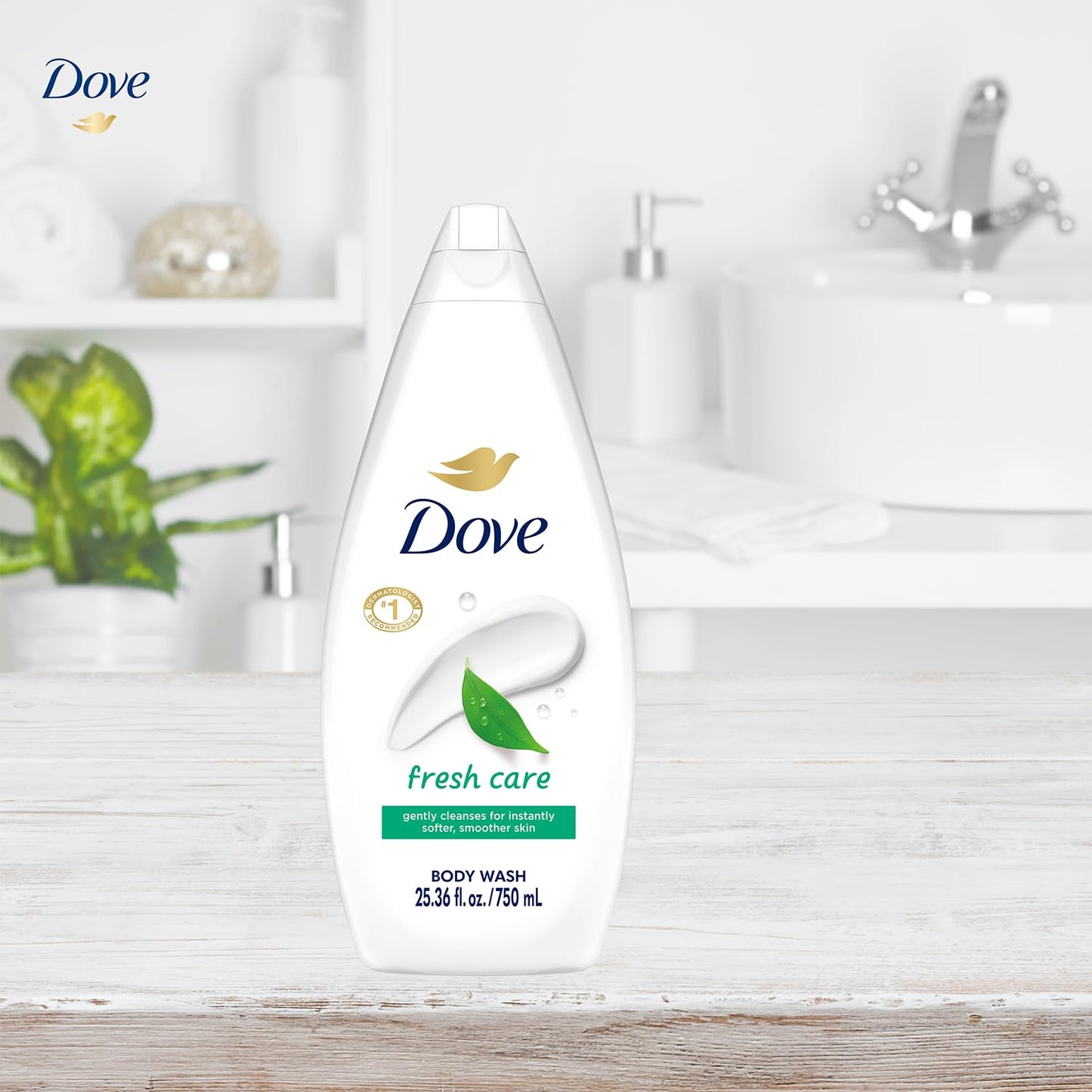 Dove Fresh Care Body Wash 4-Pack – Soothing Moisturizing Cleanser (25.36 oz ea)
