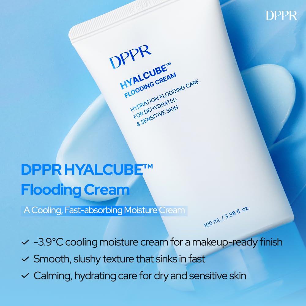DPPR HyalCube Flooding Cream – Deep Hydration with 10-Level HA, Glass Skin, Paraben Free (100ml)