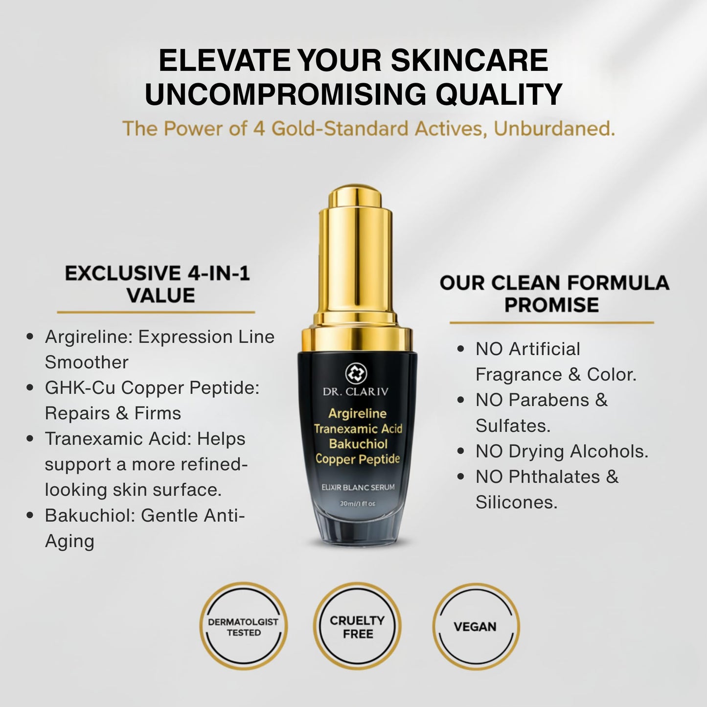 DR. CLARIV Argireline Serum – Advanced Peptide Formula for Fine Lines & Texture | 1 Fl Oz