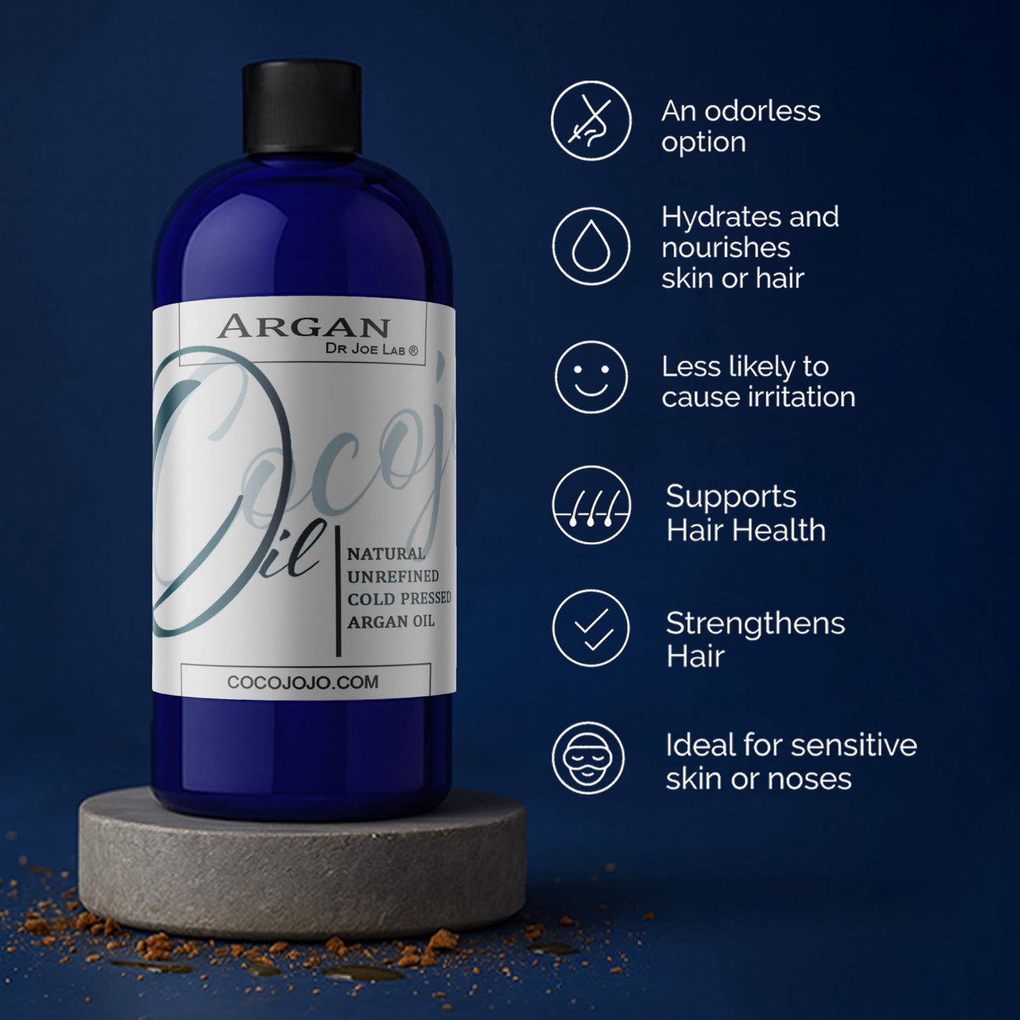Dr Joe Lab Argan Nut Oil 32 oz – Pure Moroccan Marrakesh Oil for Hair, Skin, Nails & Beard