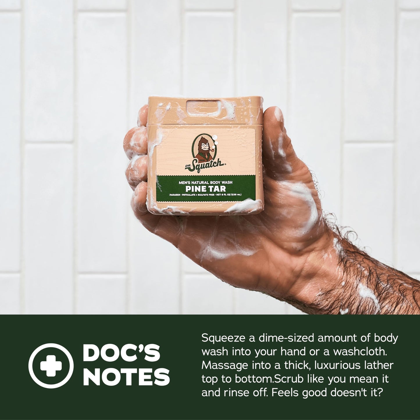 Dr. Squatch NEW Body Wash for Men – Pine Tar, Wood Barrel Bourbon & Fresh Falls (8 oz, 3-Pack)