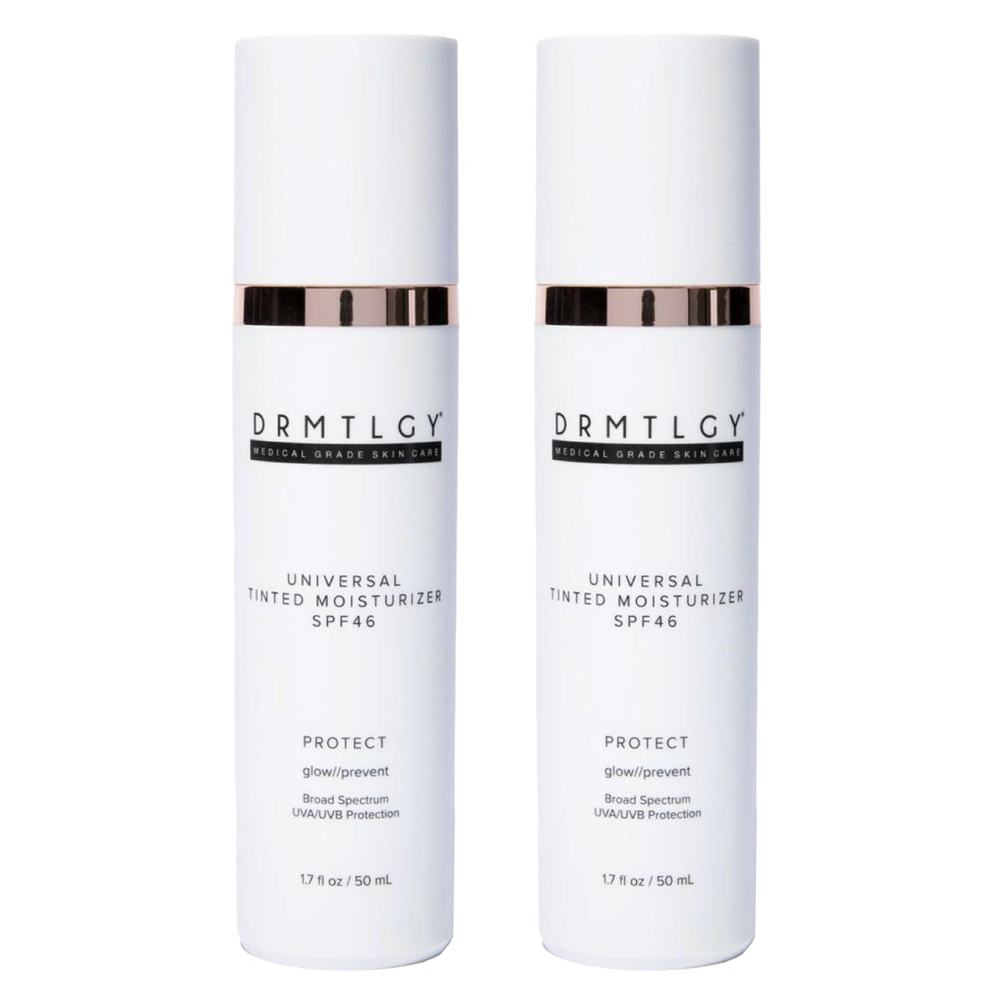 DRMTLGY Anti-Aging Tinted Moisturizer SPF 46 – Universal Tint, Light Coverage Dewy Sunscreen (2 pack, 1.7 oz each)
