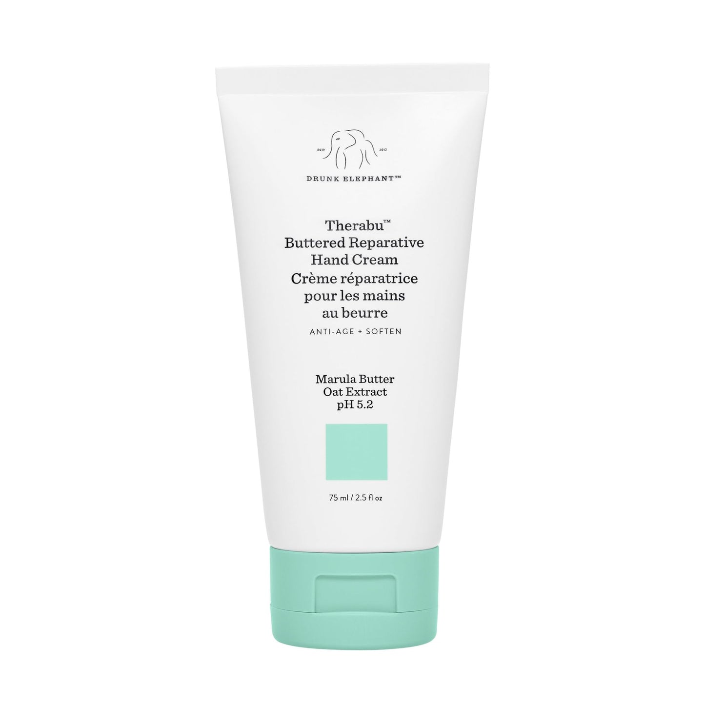 Drunk Elephant Therabu Buttered Hand Cream – 75 ml | 24-Hour Moisture, Cruelty-Free