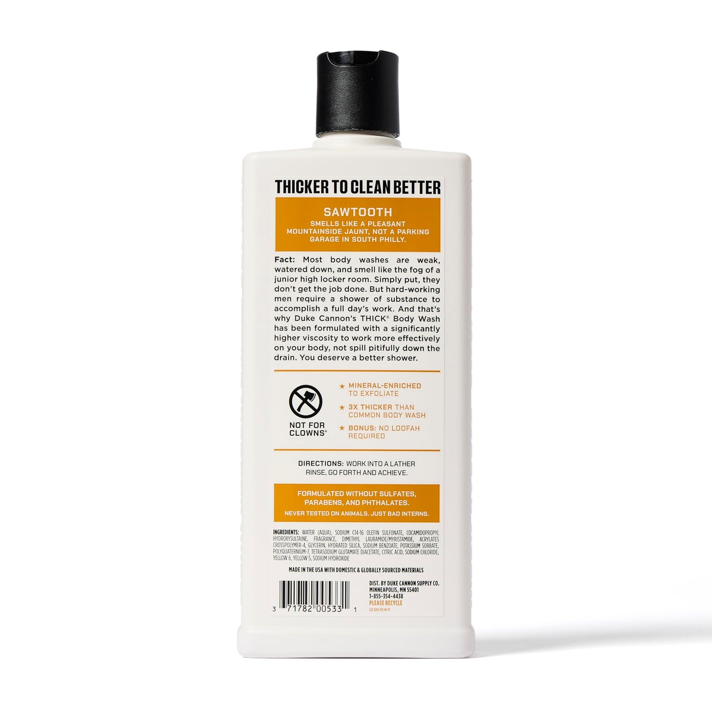 Duke Cannon Thick High Viscosity Body Wash – 3X Thicker, 18oz (Sawtooth, Midnight Swim & Bourbon)