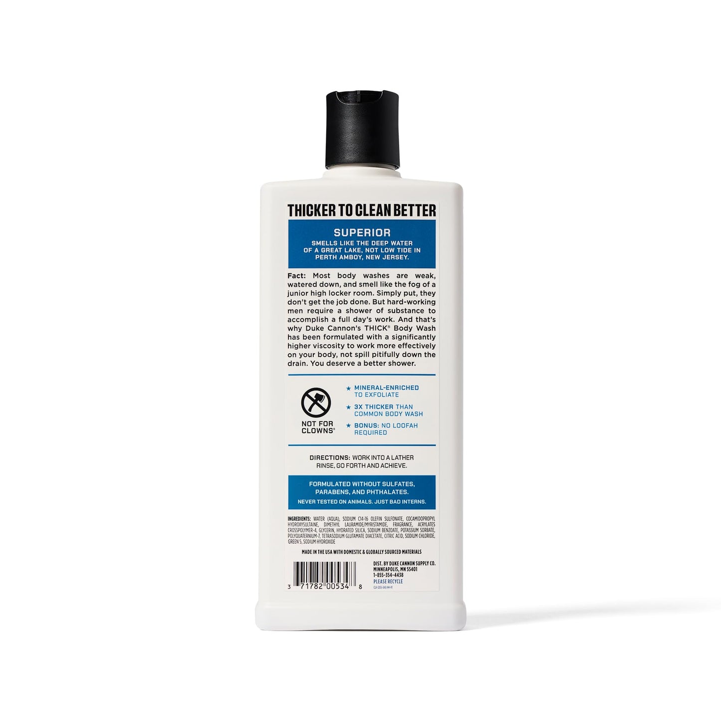 Duke Cannon Thick Body Wash – Superior Men’s Premium Body Wash, Deep Clean, 18oz, Sulfate-Free, Moisturizing Formula (3 Pack)