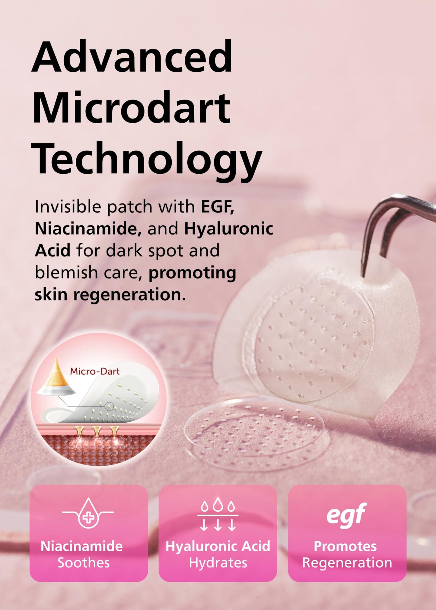 DWEasyDerm Easyderm Real Calming Patch – Pimple Patches with Niacinamide, Hyaluronic Acid & EGF | 24 Patches (4 Packs) | 285µm