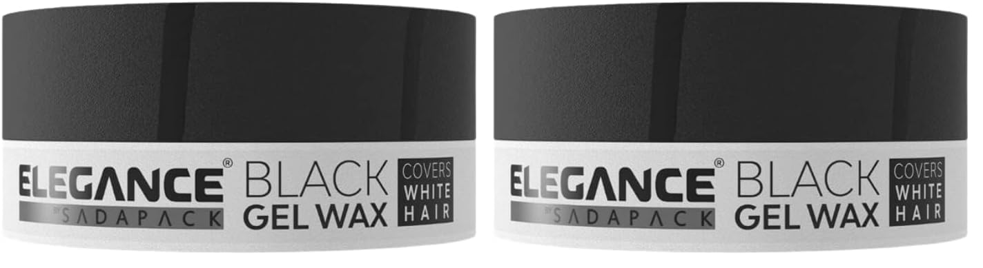 E Elegance Hair Gel Wax Pack of 2 – Black Color, Medium Hold, Shiny Finish