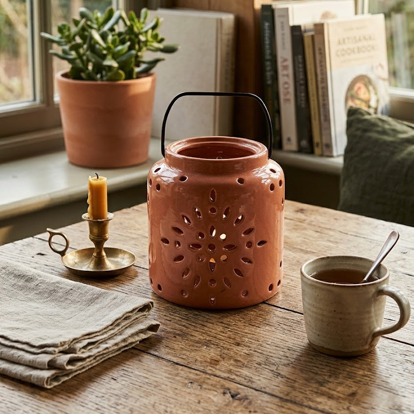 Country Living Ceramic Lantern - Terracotta