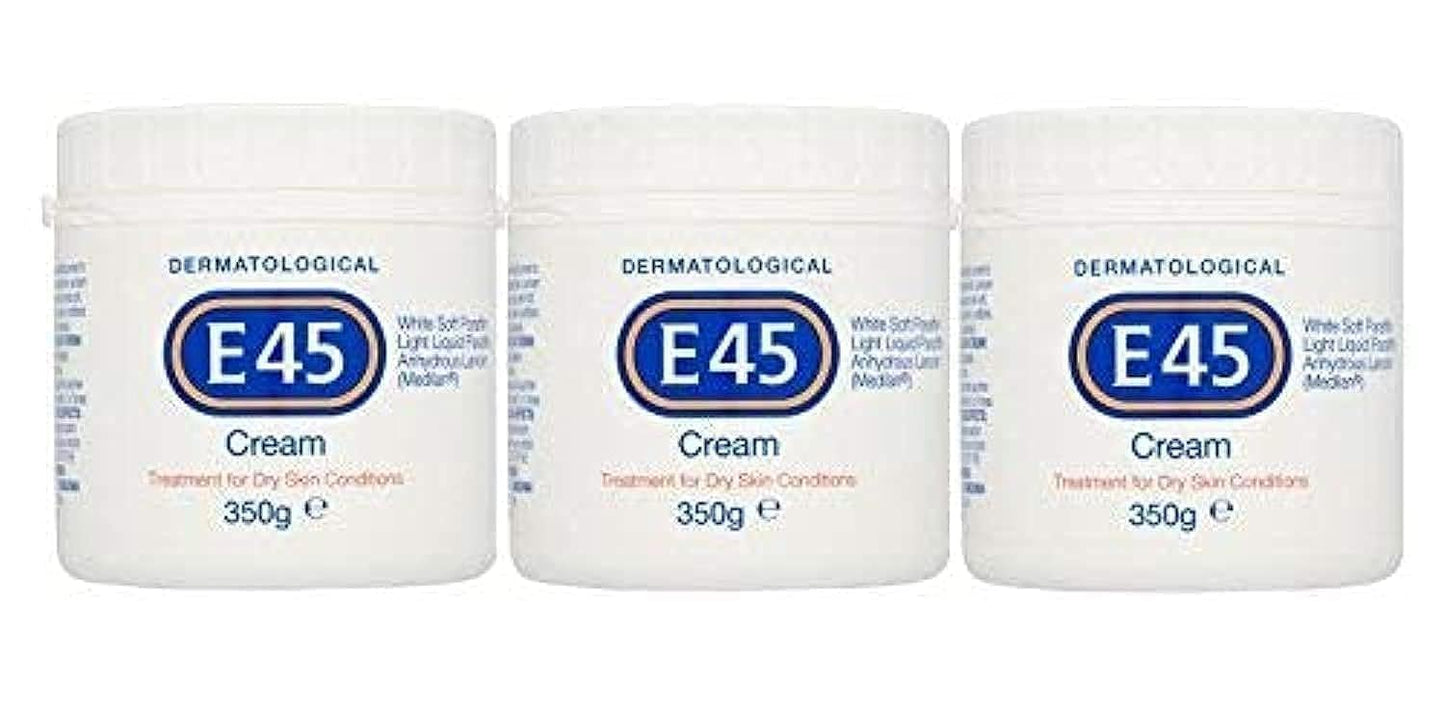 E45 Dermatological Cream – 350g Pack of 3 for Dry Skin