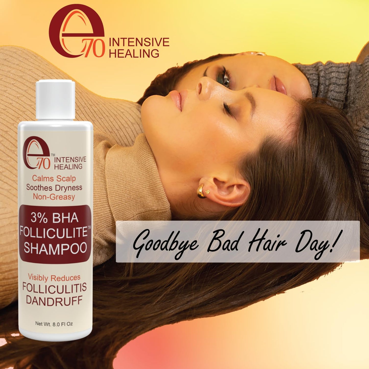 e70 Folliculitis Treatment Shampoo & Conditioner – 3% BHA, Aloe Vera & Tea Tree Oil (8 fl oz) – Made in USA