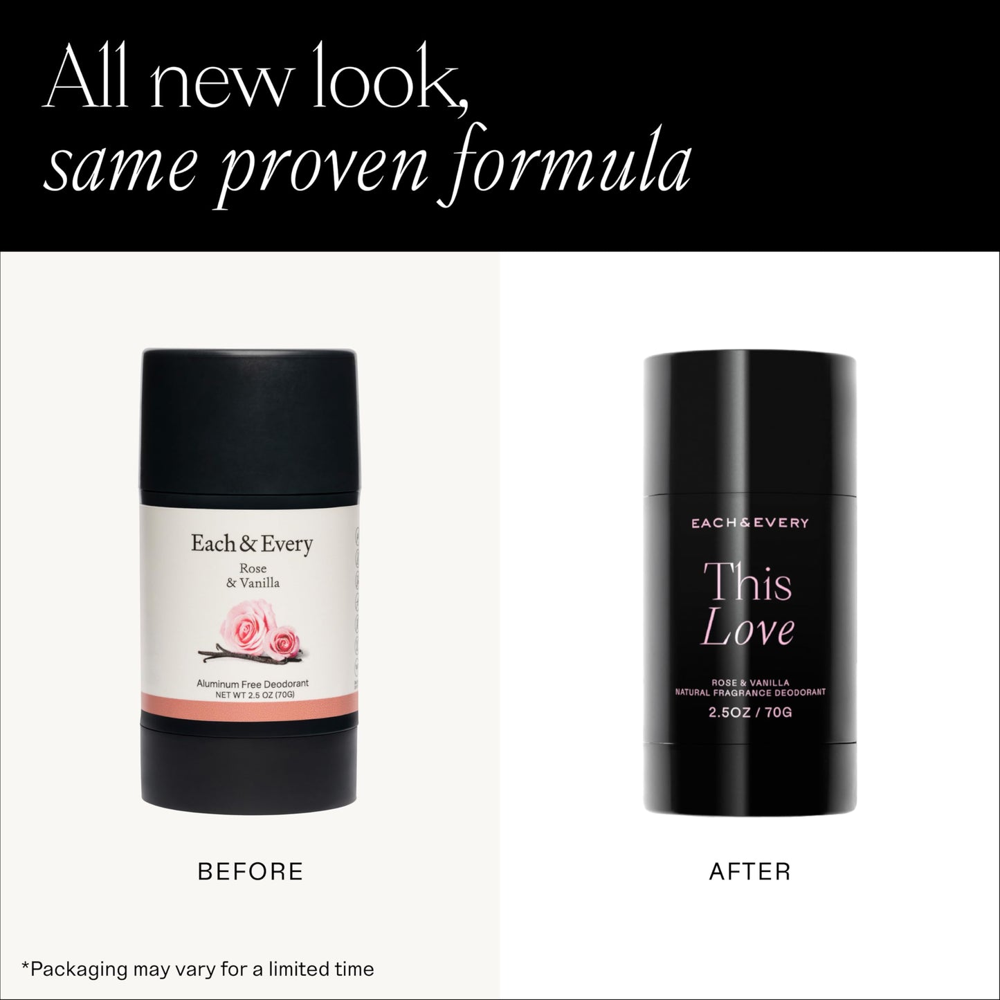 Each & Every Aluminum Free Deodorant for Women & Men, Rose & Vanilla - EWG Verified, 2.5oz, 2 Pack