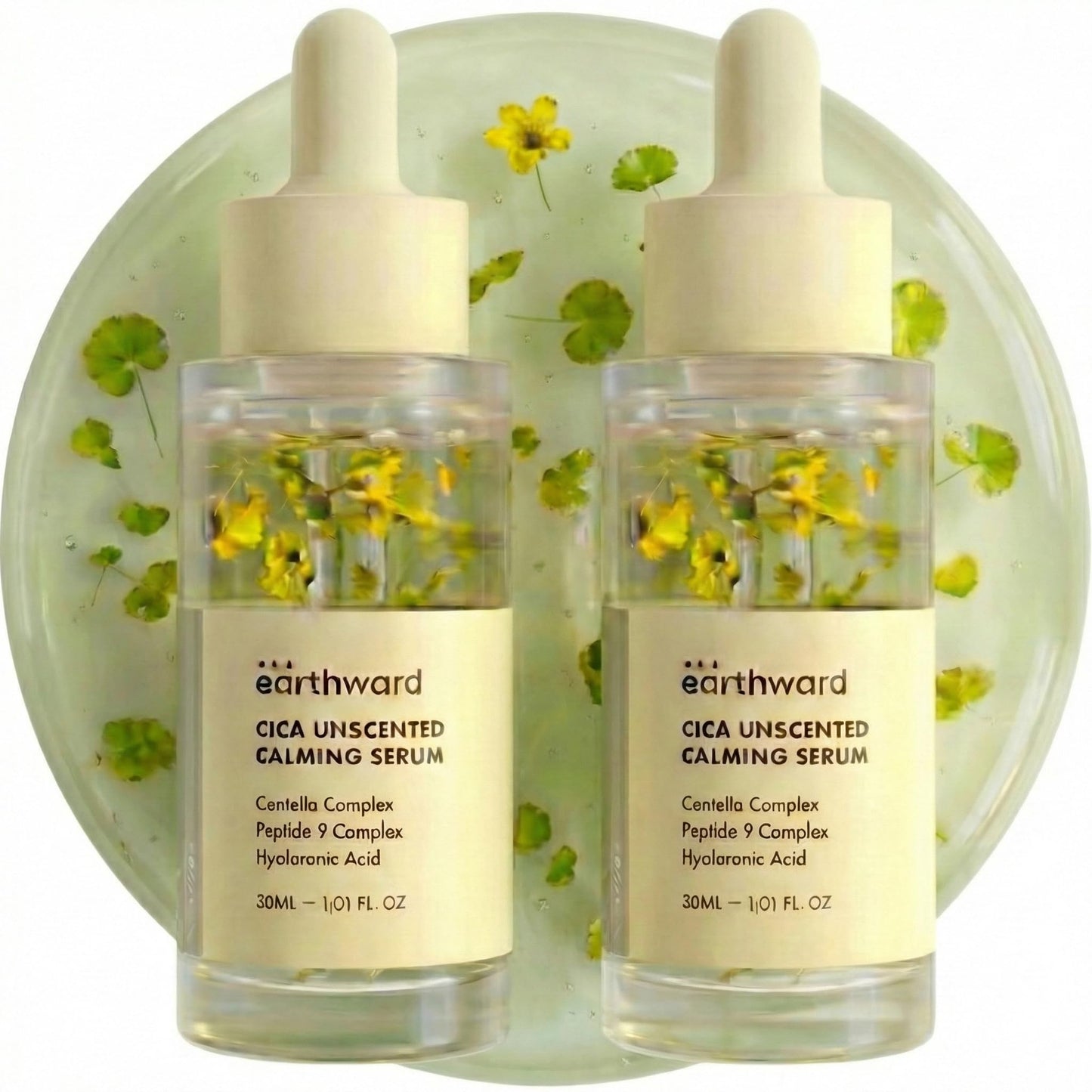 EARTHWARD Centella Serum 494,700 ppm – Unscented Ampoule for Sensitive & Acne-Prone Skin (2x60ml)
