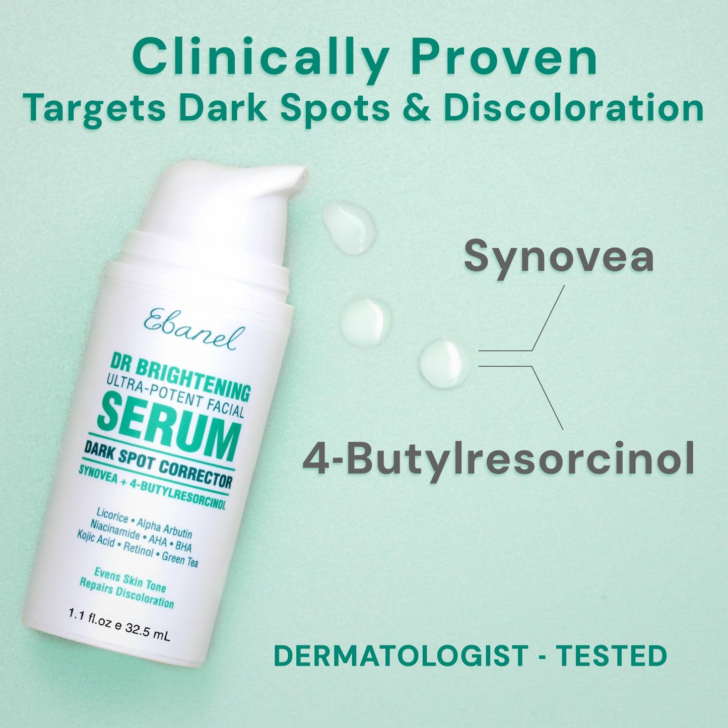 Ebanel Dark Spot Remover for Face & Body – Brightening Serum with Synovea HR & Alpha Arbutin