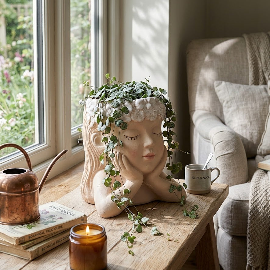 Country Living Ceramic Planter - Relaxed Girl