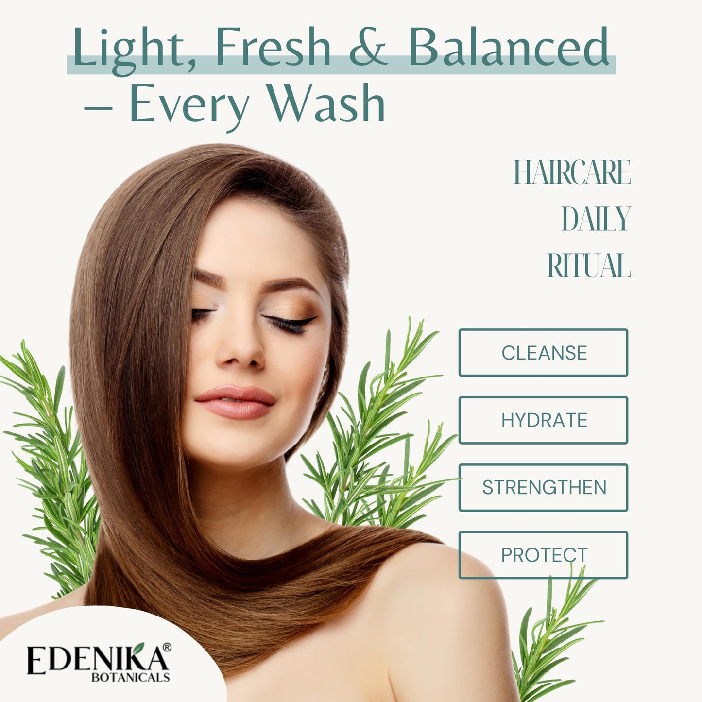 Edenika Botanicals Rosemary Shampoo & Conditioner Set with Biotin – Thinning Hair Support, Organic & Sulfate-Free (16 oz Each)