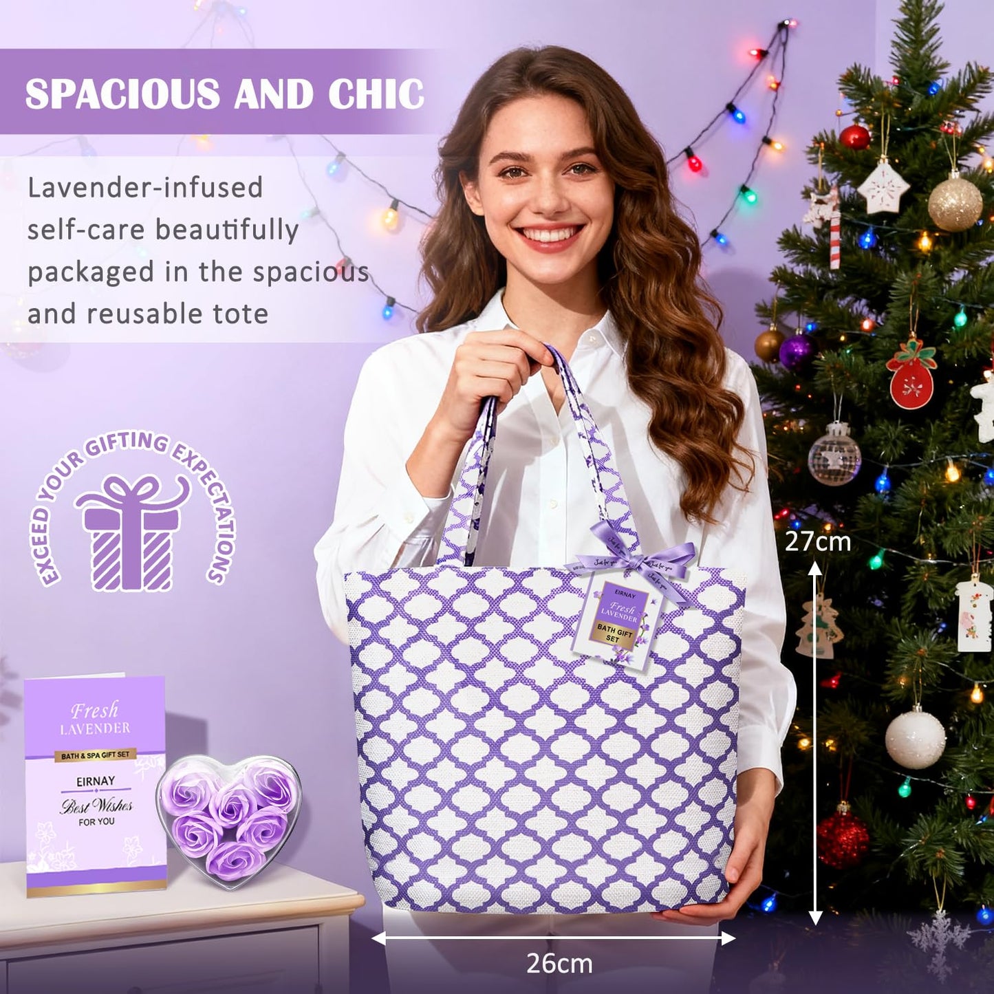 EIRNAY Lavender Spa Gift Set – 17-Piece At-Home Spa Kit for Women | Gift for Her
