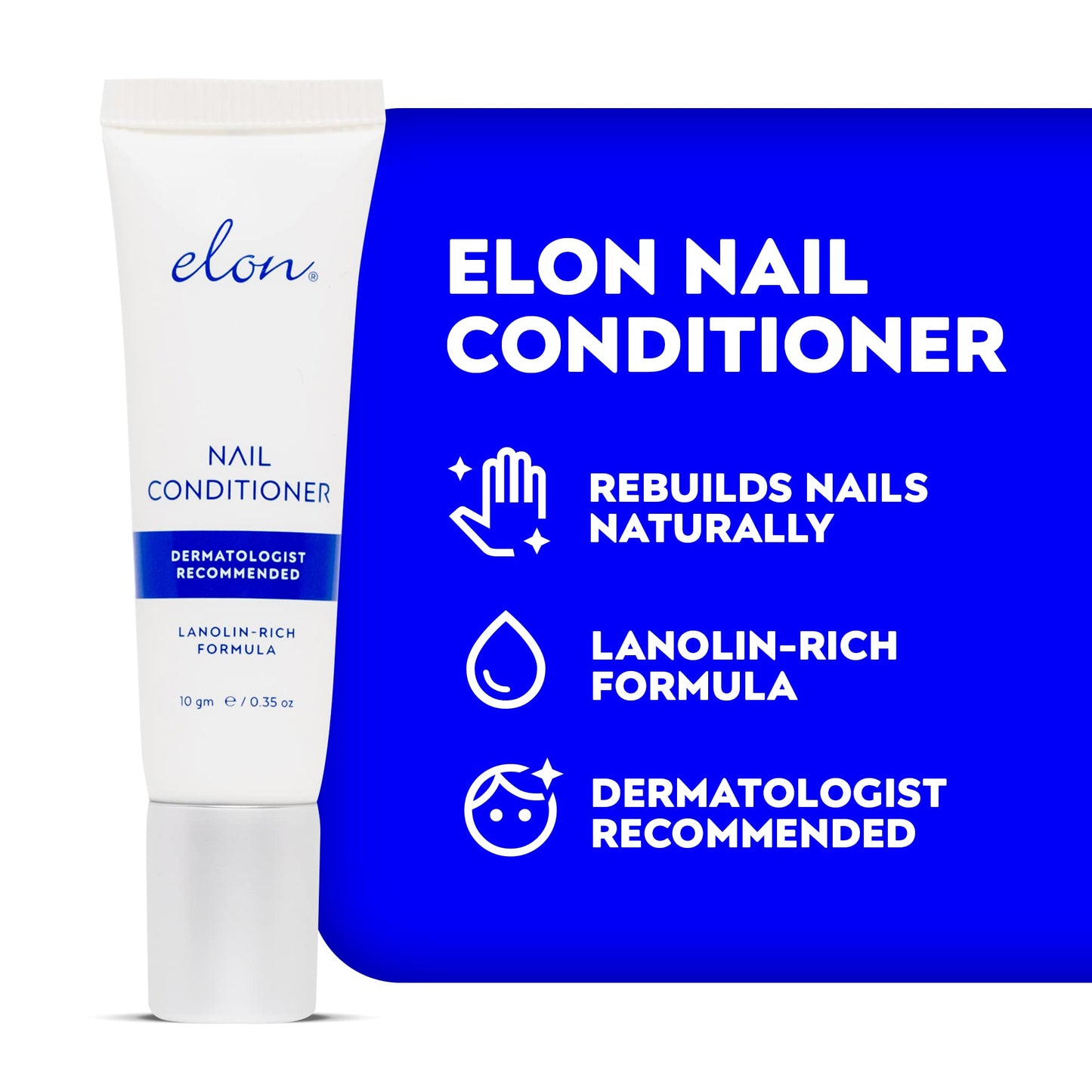 Elon Lanolin-Rich Nail Conditioner – Strengthens Nails & Protects Cuticles (10g Tube, 2-Pack)
