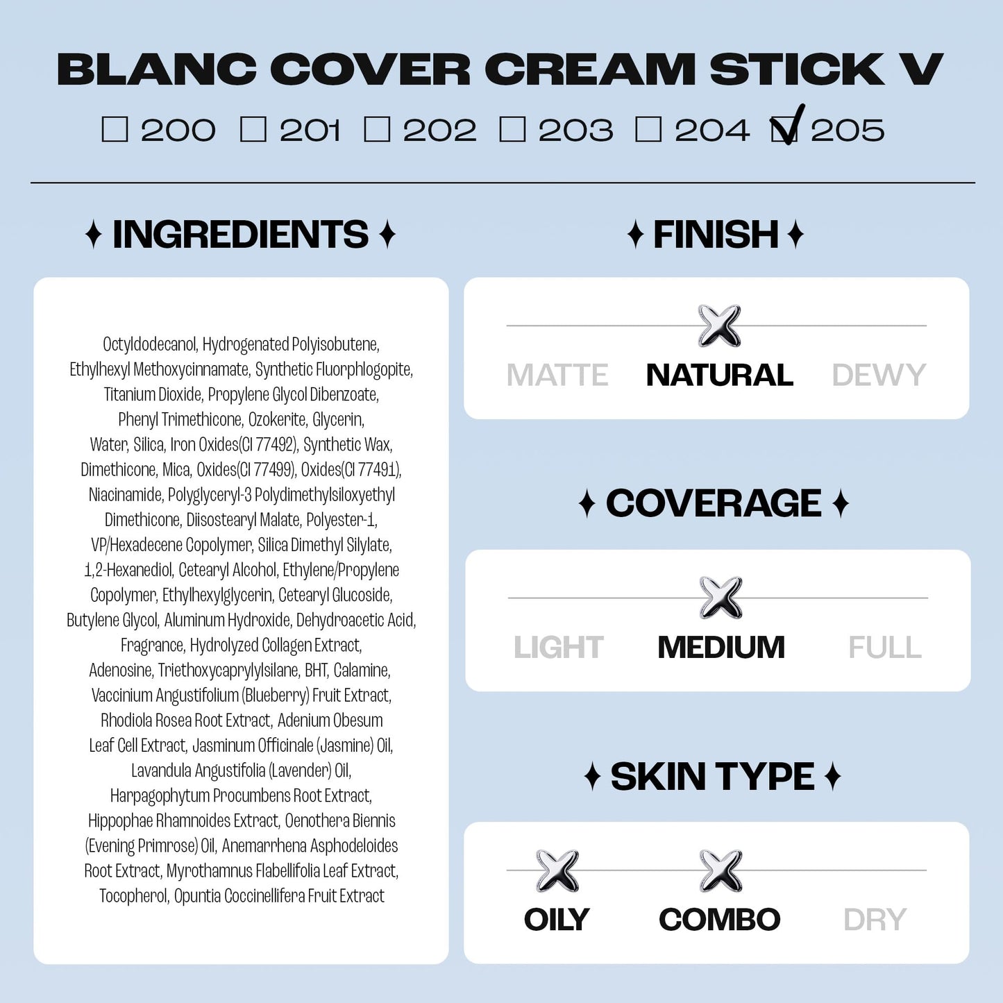 ELROEL Blanc Cover Stick V White - Color-Changing Foundation with Volufiline | Dewy Coverage, Medium to Full, Dual-Ended Brush